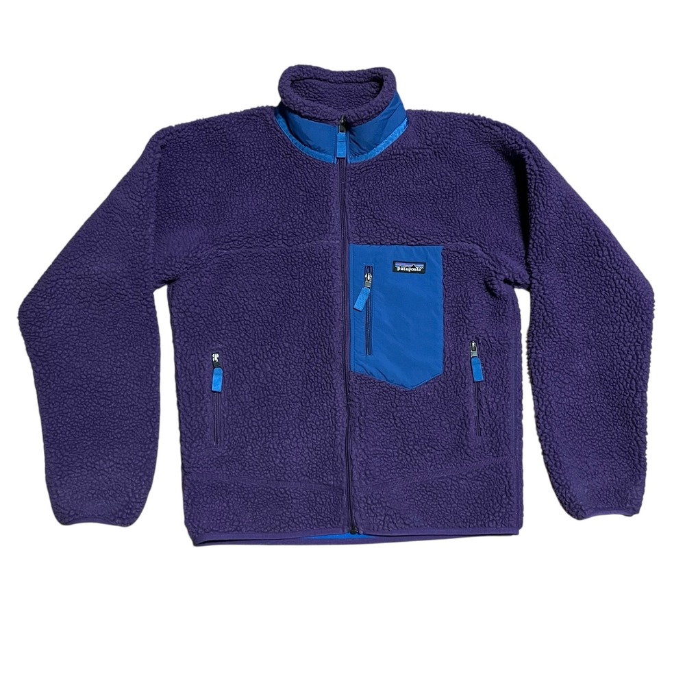 Patagonia Mens Classic Retro-X Fleece Jacket Purple Blue Full Zip Small